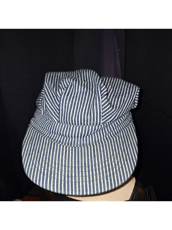 Broner Other - Striped Blue and White Train Conductor Cap Small